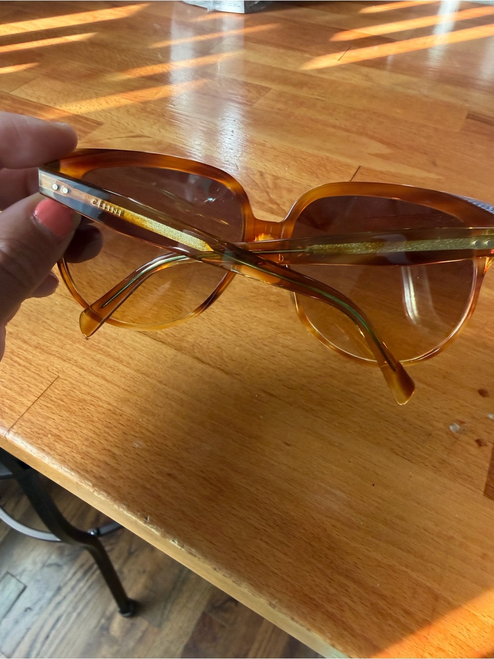 Celine Amber Tortoiseshell Cat-Eye Sunglasses